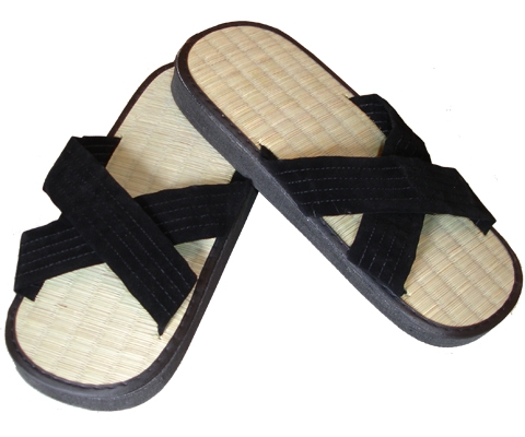 Zori mit Kreuzband, schwarz